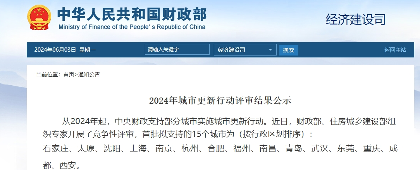 15城入选城市更新行动｜中央财政支持政策全攻略