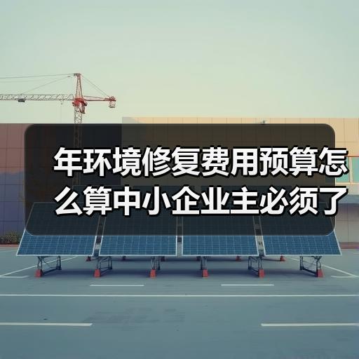 年环境修复费用预算怎么算中小企业主必须了解的报价构成